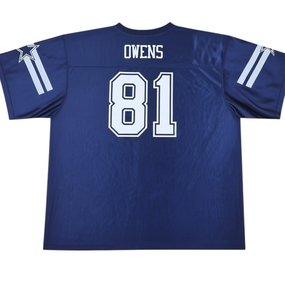 Cowboys Football Jersey Mens XXL Navy Excellent Terrell Owens 81 NFL Mesh